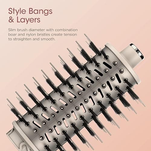 Shark FlexStyle Round Hot Air Brush Attachment for Blow Dryers, Hair Styling Tool for Straight, Wavy, Curly, and Coily Hair, Stone thumbnail 5