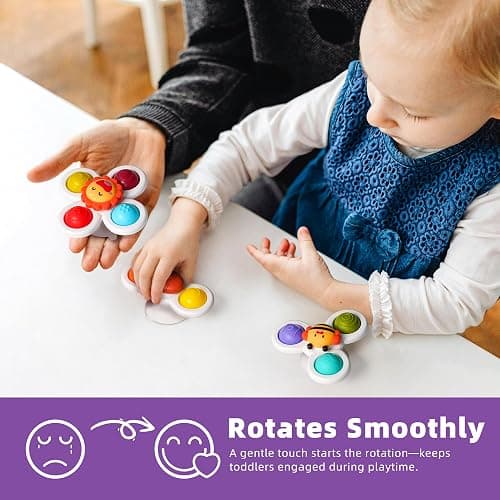 LiKee Strong Suction Cup Fidget Rotating Sensory Bath Toys for Baby Christmas Stocking Stuffers, Airplane Car Travel Table & Window Toys for Toddler Boys and Girls, 10+ Months thumbnail 6