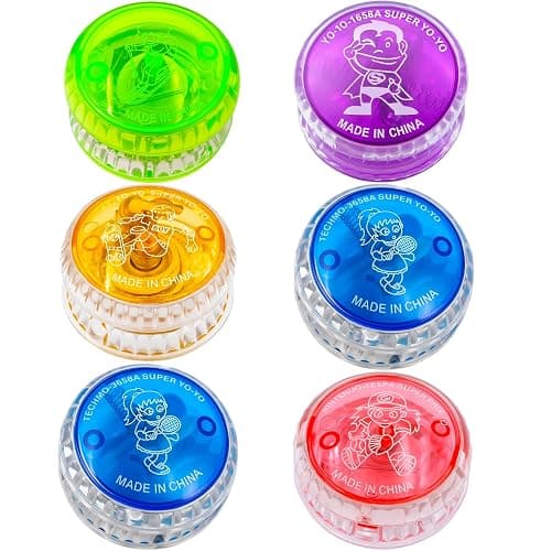6 Piece Yoyo Set, light Up Yoyo for Beginners,, Magic Yoyos Suitable for Party Favors Birthday Gifts and Outdoor Games - Image 1