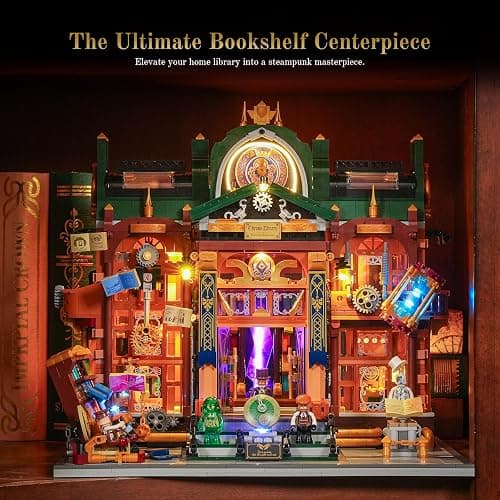 Lumibricks Steampunk Time-Rift Library Lighting Building-Bricks Set, 3187 Pcs Modular Building from Chrono Custodians Collection Display Set for Adults and Steampunk Lovers thumbnail 2