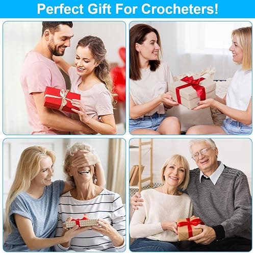 Crochet Hooks 12 Sizes Crochet Hook Set, 51 Pack Yarn Crochet Kit for Beginners, Knitting Needles with Ergonomic Handles for Arthritic Hands, Crochet Needle Kit with Blue Case for Crocheters thumbnail 7
