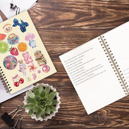 TFKFJLF Cute Preppy Y2K Grapefruit College Notebook for Teen Girls, Cute Book Composition Notebook, Cute Disco Ball Stuff Notebooks Spiral Journal for Girl Women, Preppy School Supplies College Notebook 5.5x8.3 thumbnail 5