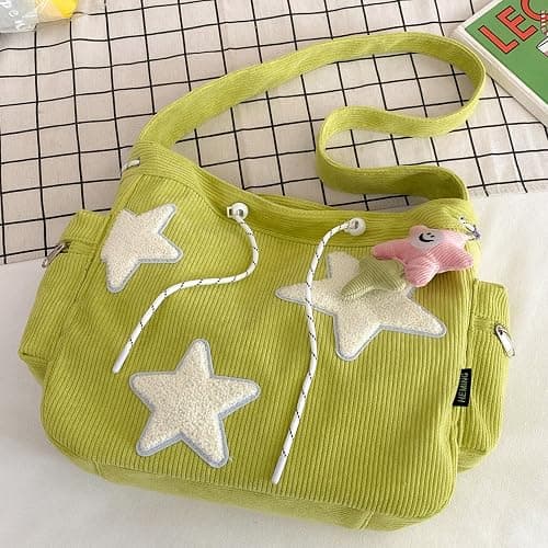 Makukke Y2K Corduroy Shoulder Bag Women, Cute Tote Bag Large Crossbody Bag for Office Work Travel Shopping thumbnail 3