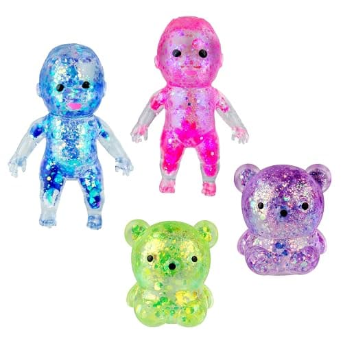 ORB Curiosities Bear and Babies Sugar Swaps 2 Pack - 4 Sparkly Sugar Bear and Baby Squishy Toys to Stretch, Squeeze, Collect, and Trade - Fun Stress Relief, Sensory and Fidget Toys for Kids and Adults thumbnail 2