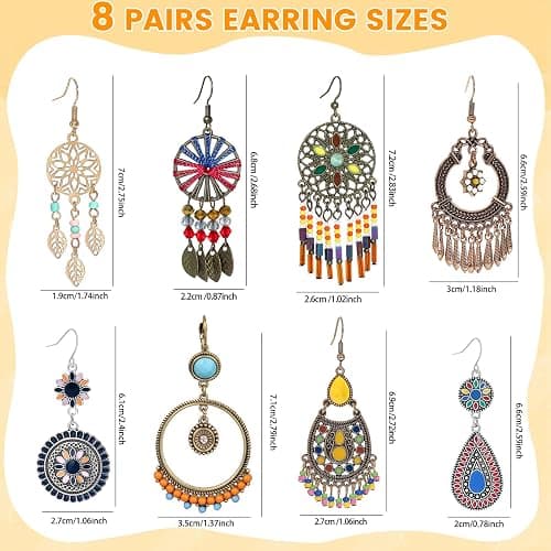 Vintage Drop Dangle Earrings for Women, Trendy Bohemia Vintage Statement Earrings for Women, Ethnic Tribal Geometric Dangle Earring, Boho Filigree Jewelry for Party, Wedding, Gift thumbnail 2
