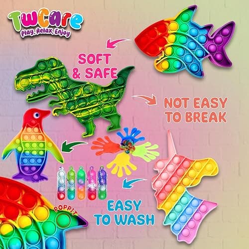 120 Pcs Fidget Toys Pack, Pop Sensory Party Favors Set Gifts for Kids Adults Boy Girl Stocking Stuffers Autistic Bulk Goodie Bag Filler Treasure Box Classroom Prizes School thumbnail 9