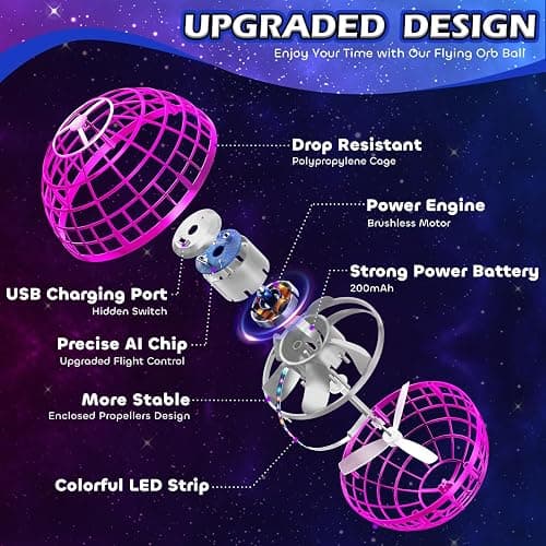 Tikduck Flying Orb Ball 2026 Toys Soaring Hover Boomerang Spinner Hand Controlled Mini Drone Cosmic Globe Spinning Kids Outdoor Fly Toy Birthday Gift Cool Stuff for Boys Girls 6 7 8 9 10+ Year Old thumbnail 5