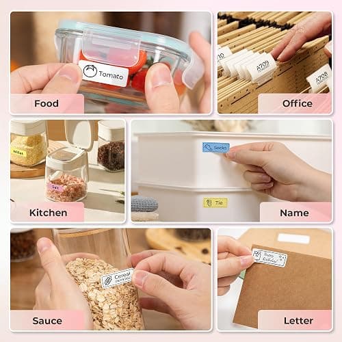 Nelko Label Maker Machine with Tape, P21 Bluetooth Label Printer, Wireless Mini Label Makers with Multiple Templates for Organizing Office Home, Pink thumbnail 7