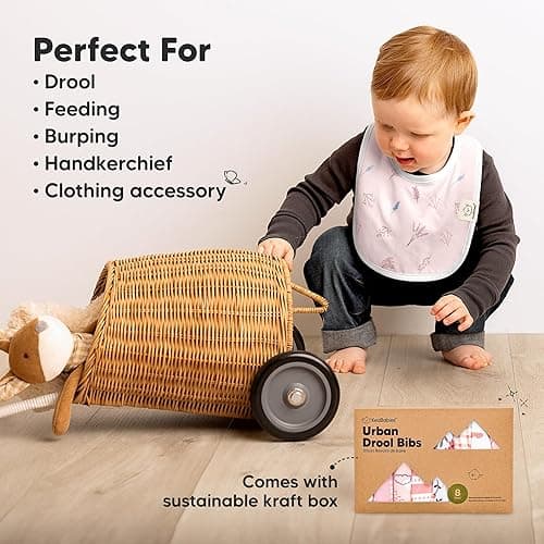 8-Pack Organic Baby Bibs for Boys, Girls - Soft Cotton Drooling and Teething Bibs for Baby Girl & Boy, Extra Absorbent, Easy To Clean & Put On for Toddler, Newborn, Infant 0-24 Months (Sweet Charm) thumbnail 8