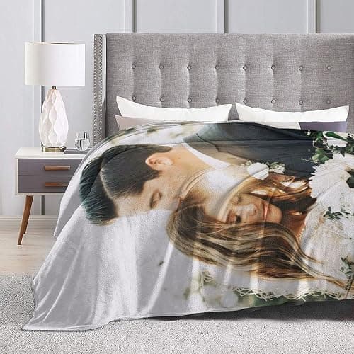 QETXVI Custom Blanket with Photos Text Customized Blanket Personalized Flannel Throw Blankets for Adult Kid Birthday Christmas Halloween Fathers Mothers Valentines Gift - 40"x 50" thumbnail 4