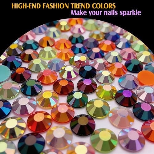 Artdone 60000Pcs Resin Rhinestones 3mm Jelly AB 40Colors Bedazzling Kit | Glitter DIY, Multicolor Crystal Diamond Pearls with 3Pcs 10ml B7000 Jewelry Glue for Bedazzled Nail Art Supplies Decoration thumbnail 4