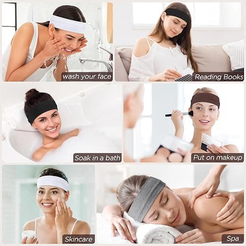 Ztomine Headbands for Women, 8pcs Stretchy Non Slip Soft Cotton Cloth Hair Bands for Sports, Workout, Yoga and Running thumbnail 7