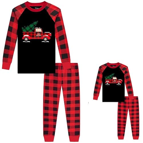 Babyroom Girls Matching Doll&Toddler 4 Piece Cotton Pajamas Toddler Christmas Sleepwear thumbnail 3