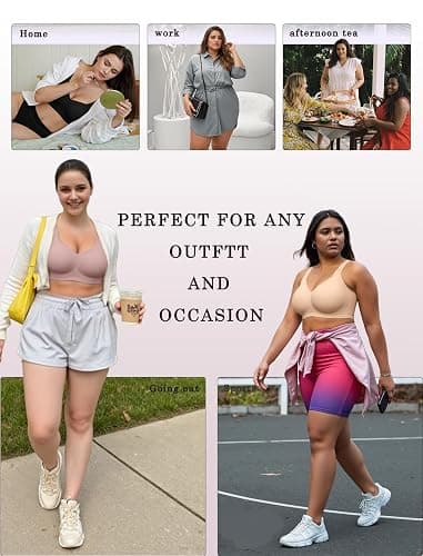 OEAK Womens Wireless Jelly Bra Plus Size Supportive Seamless Bras Full Coverage Push Up Comfortable No Underwire Tshirt Bras thumbnail 7