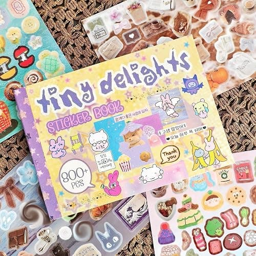 PRSTINCOL Japanese Manga Style Sticker Book with 30 Sheets of Die Cut Stickers, Over 1200 Pieces for DIY Journaling and Scrapbooking thumbnail 2