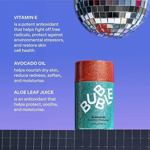 Bubble Skincare Slam Dunk Hydrating Face Moisturizer - Lightweight Face Lotion With Vitamin E + Aloe Vera - Daily Facial Moisturizer for Normal + Dry Skin - Glam Edition (50ml) thumbnail 4