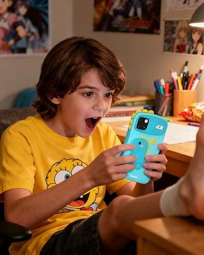 Kids Phone - Toddler Boy Dinosaur Toys for Age 3-12, Christmas Birthday Gifts for Boys, 4.0" Touchscreen Kids Smart Phone with Dual Cameras, Games, Music Player, 32GB, Toddler Learning Toys Cell Phone thumbnail 2