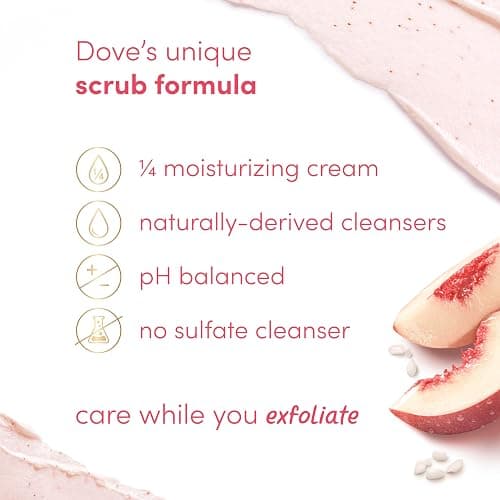 Dove Body Scrub White Peach & Crushed Rice, 15 oz | Exfoliating body scrub that buffs away dull skin and deeply nourishes for soft, smooth and radiant skin thumbnail 3