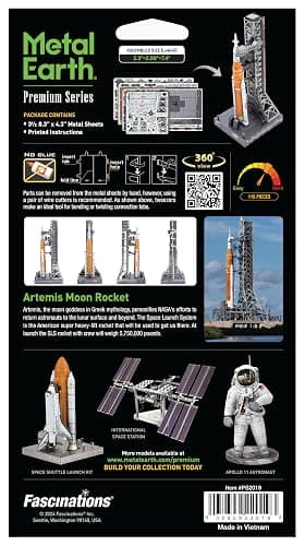 Metal Earth Premium Series Artemis Moon Rocket 3D Metal Model Kit Fascinations thumbnail 7