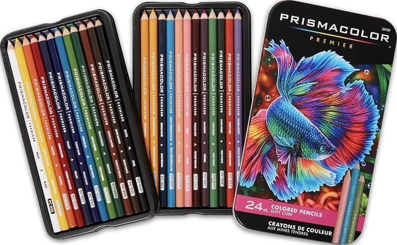 Prismacolor Premier Colored Pencils, Soft Core, Assorted Colors, 24 Count - Durable, Vibrant, Ultra-Smooth, Adult Coloring, Drawing, Sketching, Arts & Crafts - Image 1