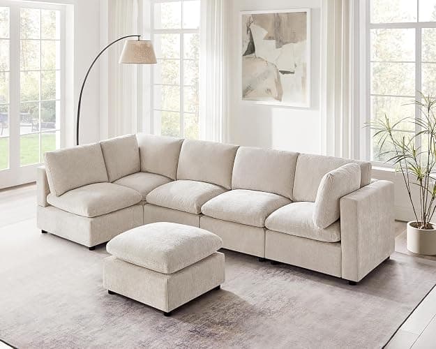 VANOMi Modular Sectional Sofa, Convertible Sofa Couch Modular Sofa with Ottoman, Sectional Sofas for Living Room Small Apartments thumbnail 8
