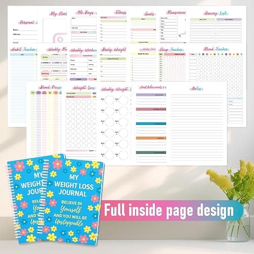 90-Day Weight Loss Planner – Spiral Bound Fitness & Wellness Journal with Daily & Weekly Trackers, Meal Planning, Habit & Workout Logs, 100 GSM No-Bleed Paper, Waterproof PVC Cover thumbnail 4