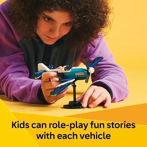 LEGO Creator 3 in 1 Aircraft Race Plane Toy - Building Toy with 3 Building Options, Airplane, Fighter Jet, or Helicopter - Gift Idea for Kids, Boys and Girls, Ages 7+ - 31160 thumbnail 3
