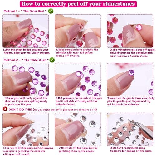 Rhinestone Stickers, Anezus 4950pcs Adhesive Stick on Gems Face Jewels Stickers Self Adhesive Rhinestones for Crafts, Makeup and Decorations (30 Colors, 4 Sizes) thumbnail 4