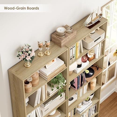 FACBOTALL 82" Tall Bookshelf, 7-Tier Open Shelves Bookcase, Freestanding Display Storage Shelves, Tall Bookcase Home Decor Furniture for Home Office, Living Room, Bedroom, Light Oak thumbnail 6