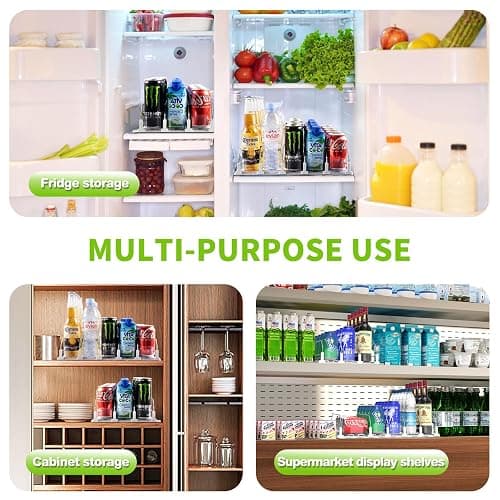 Drink Organizer for Fridge, Soda Can Dispenser for Refrigerator, Automatic Drink Dispenser for Fridge Holds up to 15 Cans, 3 Row thumbnail 5