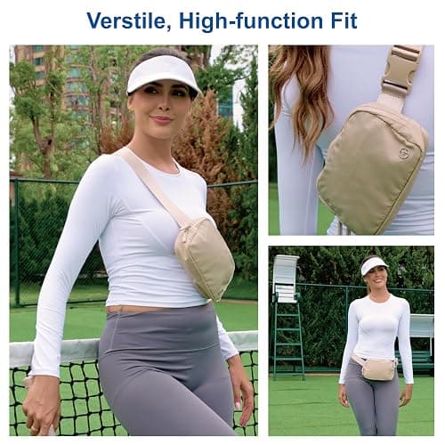 Pander Two Way Zipper Fanny Pack Nylon Everywhere Belt Bag for Women, Water Repellent Waist Packs, Crossbody Bags with Adjustable Strap (Black). thumbnail 8