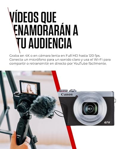 Canon Powershot G7 X Mark III 3638C002 - Cámara Digital (20.1 MP, Pantalla Táctil LCD Plegable de 7.5 cm, Pantalla Abatible, WLAN, Zoom de 4.2X, 4K, CMOS) Plata thumbnail 8