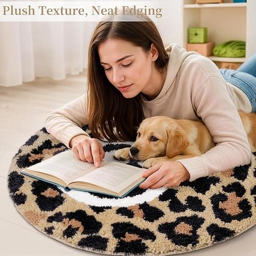 exylosluxek Leoparden Teppich 8 Ball, 8 Ball Rug, Runder Bedruckter Kleiner Teppich für Gaming Zimmer Deko thumbnail 2