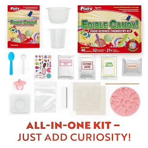 Playz Edible Candy Making Science Kit for Kids Ages 8-12 Years Old - Food Science Chemistry Kid Science Kit with 40 Experiments to Make Your Own Chocolates, Educational Science Kits for Boy & Girls thumbnail 3