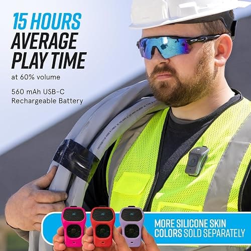noxgear 39g Wearable Bluetooth Speaker, Magnetic Mini Clip-On EDC Gear, Waterproof Up to 15 Hours Playtime | Clip On Speaker, Wearable Speaker with Microphone, 100ft Range (Color: Fire) thumbnail 6