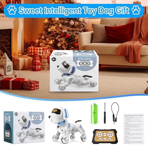 Dwi Dowellin Robot Dog for Kids 8-12,Remote Control Smart Robotic Dogs Pet Puppy Robotic Toy,Interactive Touch Walking Talking Toys for Boys Girls Christmas Birthday Gifts thumbnail 7