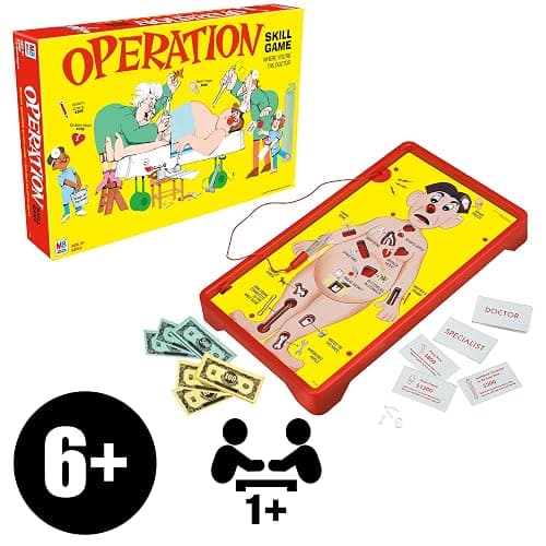 Operation Electronic Board Game, Family Games for Kids Ages 6+, Kids Board Games for 1+ Players, Funny Games for Kids, Kids Gifts (Amazon Exclusive) thumbnail 9