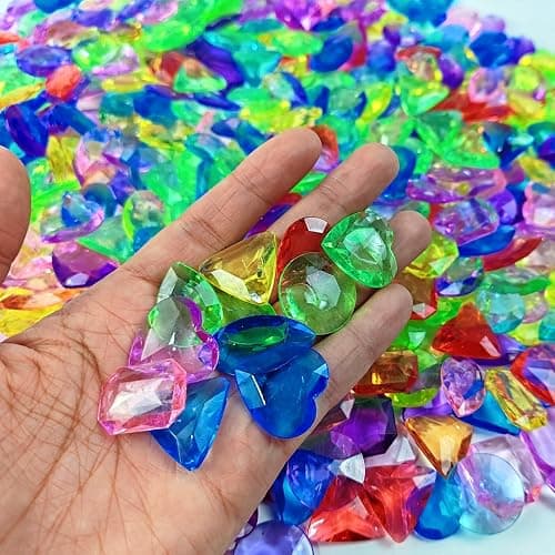 ROYHOO 150PCS Pool Diving Gems Toys, Colorful Crystals Pirate Treasure Jewels Acrylic Gems Plastic Diamonds Gemstones for Vase Filler Summer Beach Toys Home Decor Party Favors thumbnail 4