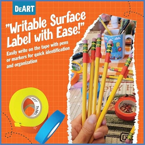 Colored Masking Tape Painters Tape 12 or 8 Pack 1 inch or 0.6 Inches Kids Arts Craft Supplies Coding Whiteboard Dry Erase Board Tape Thin Paper Tape Paint Tape No Residue Easy Removal DIY Crafts Arts thumbnail 6