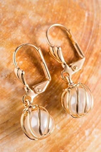 Barzel 18K Gold Plated Pearl Dangling Drop Earrings thumbnail 5