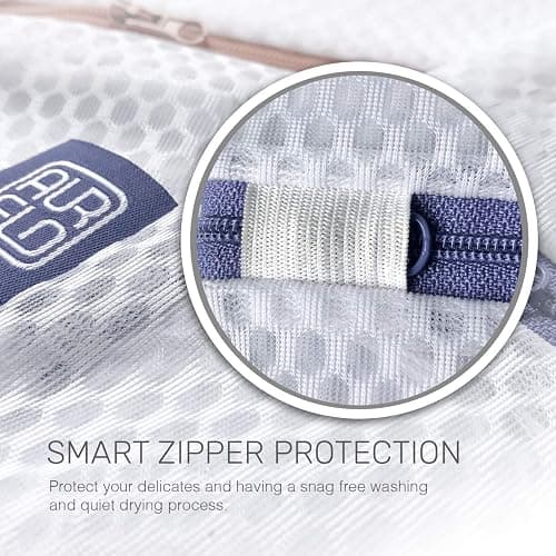 Mesh Laundry Bags for Delicates – 2 XLarge Durable Net with Anti Rust Zipper, Hanging Loop-Garment Safe Wash Bags and Organizer for Washing Machine, Lingerie, Jacket, Bra, Shoes, Sweater, Travel. thumbnail 5