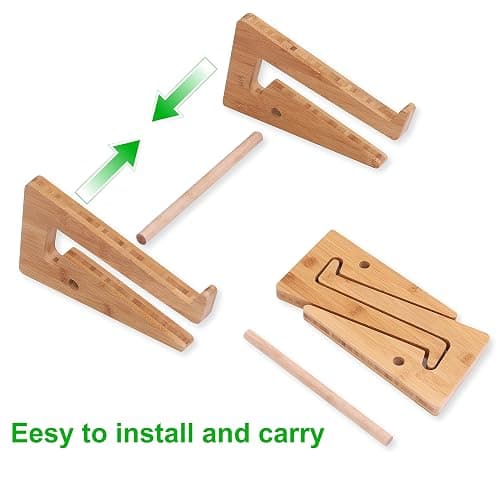 Nuvograin Laptop Stand, Wooden Vertical Laptop Stand for Desk, Bamboo Laptop Stand Compatible with MacBook Air Pro/Dell XPS/Surface pro/HP/Pixelbook/Lenovo, More Laptops 13-17.7inch thumbnail 7