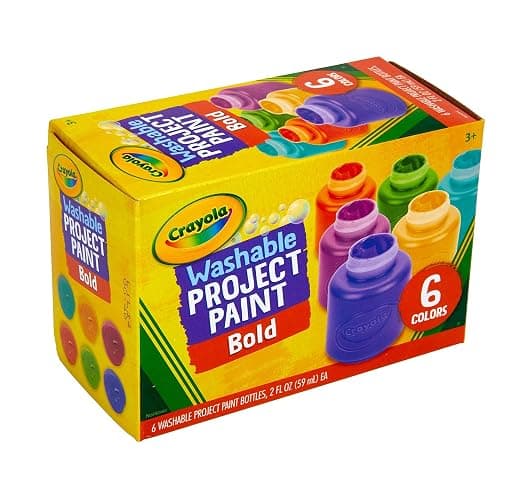 Crayola Washable Kids Paint (6ct), Essential Preschool Supplies, Paint Set for Kids, Must Have Arts & Crafts Supplies, Nontoxic, Preschool Learning Activities for Toddlers thumbnail 3