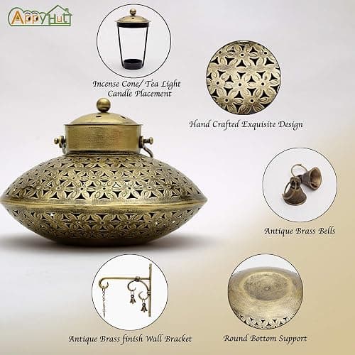 AppyHut Hanging Incense Burner, Cone Charcoal Resin Incense Holder,Vintage Antique Home Room Wall Decor,House Warming Spiritual Reiki Yoga Meditation Gifts for Women Men,Zen Hippie Bohemian Boho Decor thumbnail 6