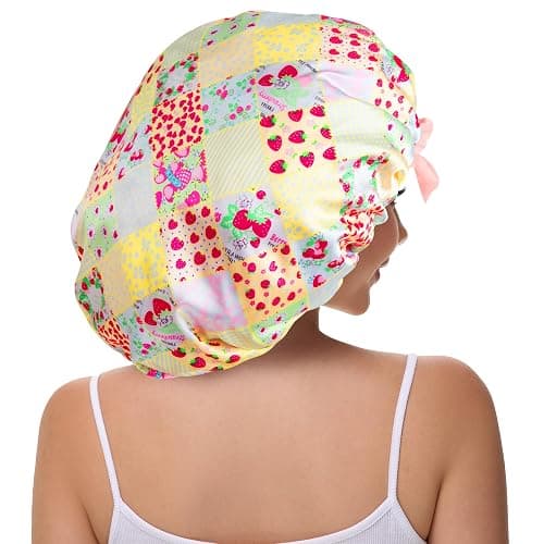 Vettres Double Layer Silk Bonnet with Tie Satin Lined Sleep Cap Hair Cover for Women's Curly Braids Natural Hair thumbnail 3