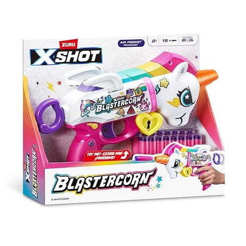 ZURU XSHOT Blastercorn mit 16 Darts: Einhorn-Thema, Schießspielzeug für Unisex-Kinder ab 3 Jahren thumbnail 3