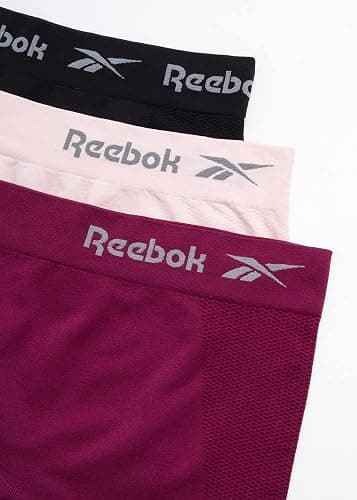 Reebok Womens Boyshorts Underwear - 3 Pack Soft Stretch 6" Inseam Long Leg Boyshort Panties Seamless Underwear for Women thumbnail 3