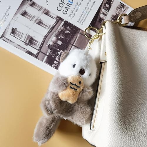 Otter Keychain Charm & Bag Charm - Cute Keychain Ring for Bags Backpacks Otter stuff - for Animal Lovers thumbnail 5