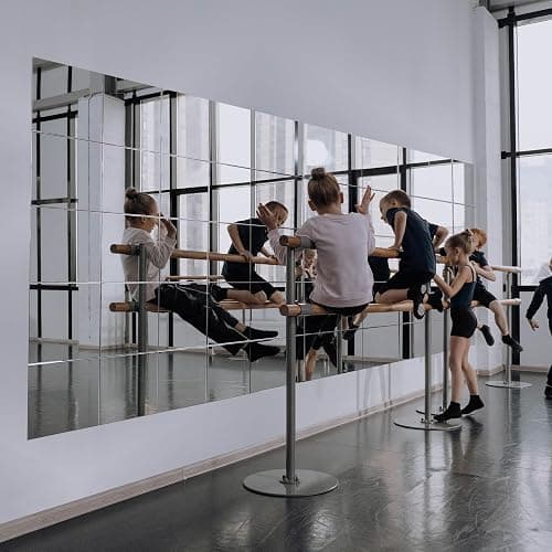 Ruomeng Home Gym Mirrors 12" x 12" x 16Pcs Wall Mounted Mirror Glass Frameless Full Length Mirror Tiles for Home Gym, Bedroom, Door & Bathroom thumbnail 7