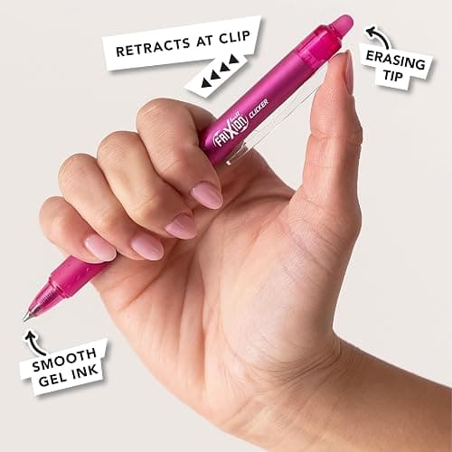 PILOT FriXion Vibe Clicker Erasable Gel Pens, DreamGlow, 0.7mm, 7-Pack | Find your DreamGlow vibe, erasable colored pens 0.7, pink & purple inks, retractable, refillable, quick drying, journal pens thumbnail 7
